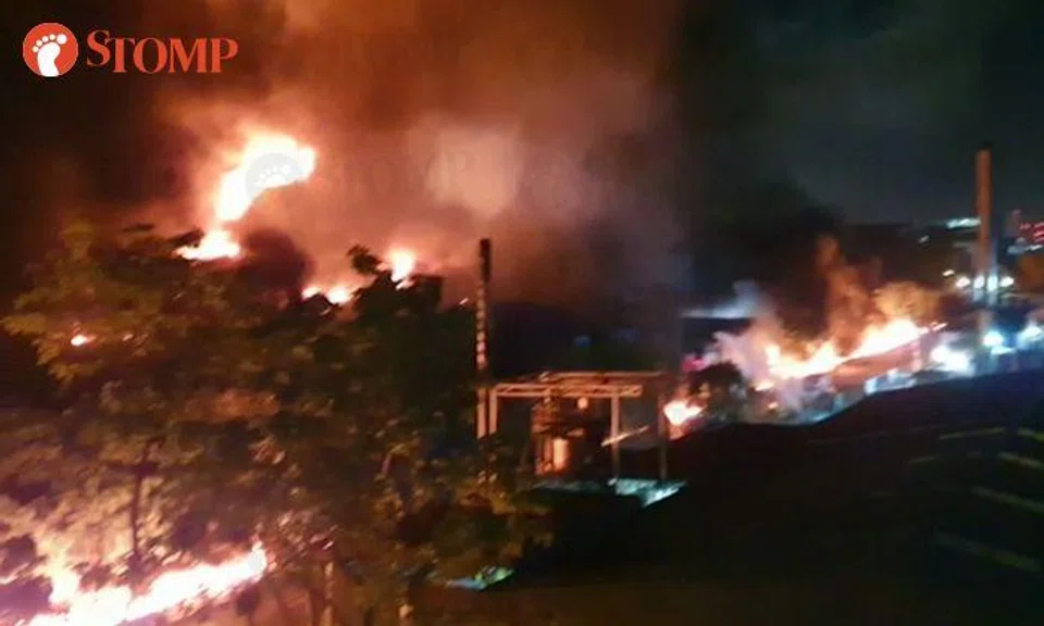 SCDF battles raging fire at Tuas industrial area, 1 person suffers burn injuries
