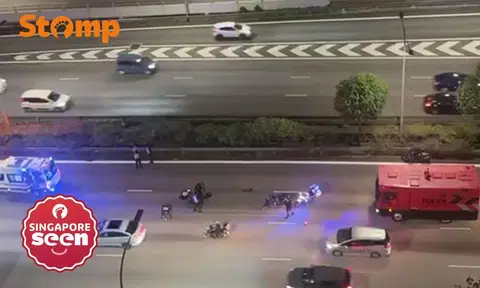 Motorcycle and car accident on PIE