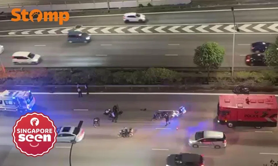 Motorcycle and car accident on PIE