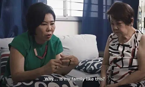The 12-minute video featured Irene Ang visiting her mother who used to be a drug addict.