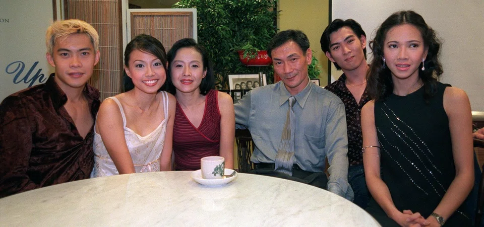 The cast of Growing Up (from left) - Steven Lim, Jamie Yeo, Wee Soon Hui, Lim Kay Tong, Andrew Seow and Irin Gan.