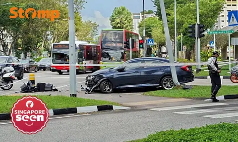 Driver injured, assisting with police investigations after accident at Woodlands junction