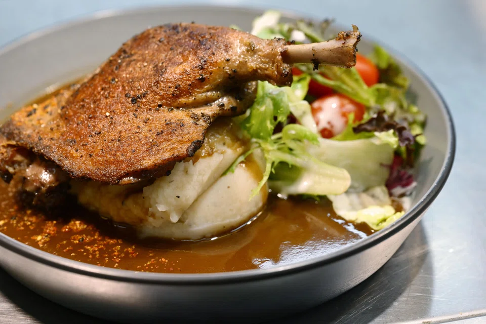 Duck Confit With Mashed Potato at Eddy’s. ST PHOTO: NG SOR LUAN