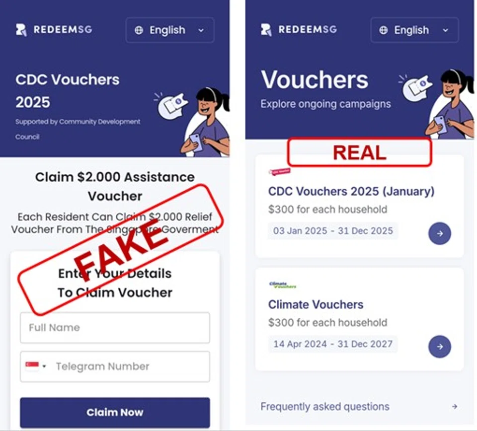 Victims may come across posts or messages that prompt them to claim their CDC vouchers via a fake link.