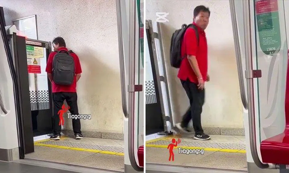 Man runs off after getting caught on video peeing at Tanah Merah MRT Station, police investigating