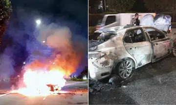 Cabby taken to hospital after car catches fire in CTE accident with taxi