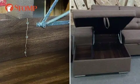 The sofa that she ordered was delivered with cracks. When the replacement sofa came, it also came with cracks.