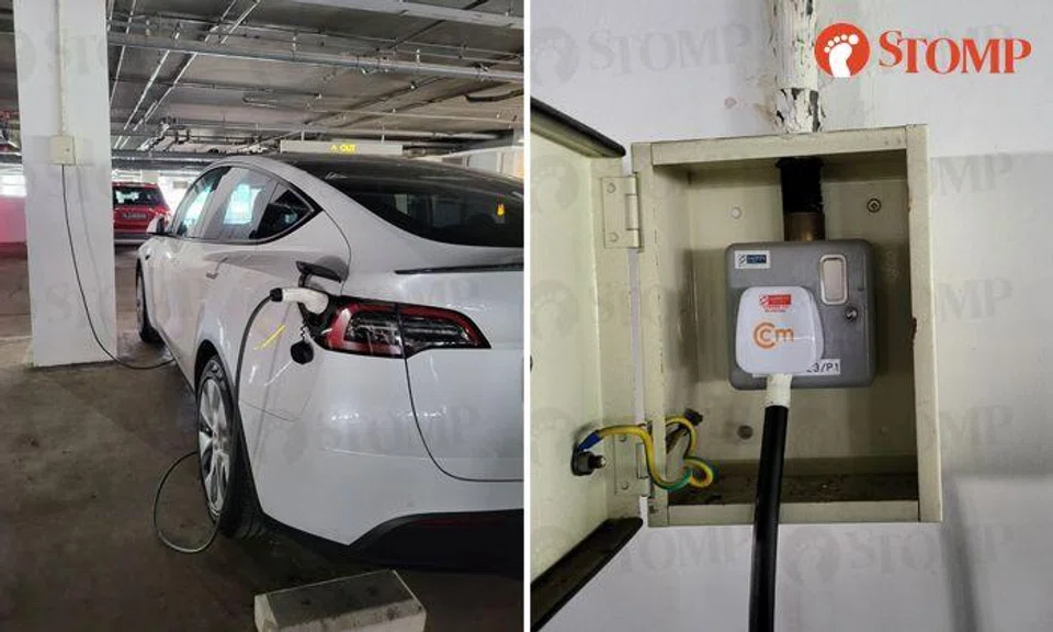 Tesla driver allegedly breaks open electrical box at exec condo's carpark to charge vehicle