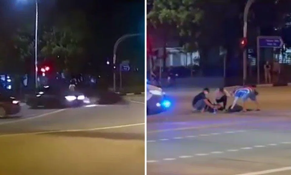 Rider taken to hospital after Mercedes-Benz rear-ends motorcycle at Pasir Ris junction
