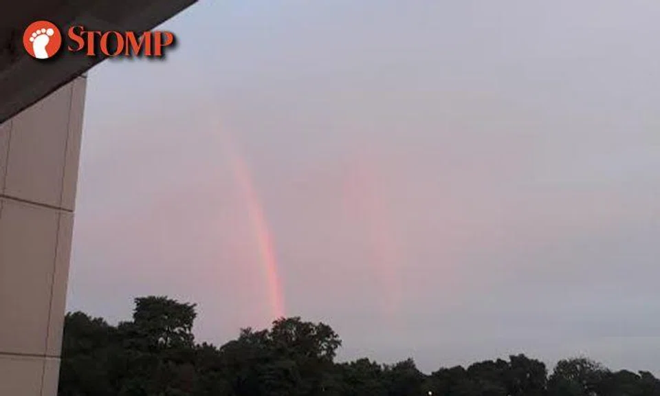 Double rainbow a sight to behold at Sentosa