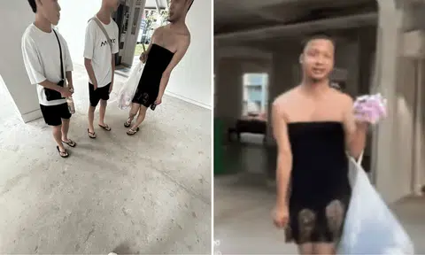 black dress man selling tissue yishun