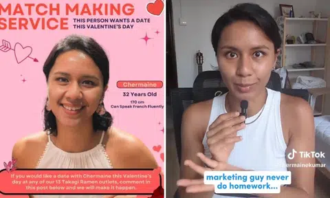 Married TikToker shocked Takagi Ramen used her photo to promote dating service for Valentine's Day