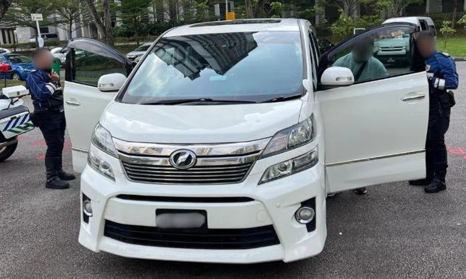 Four drivers were arrested by the Land Transport Authority (LTA) on Aug 7 for providing illegal chauffeured services between Singapore and Malaysia. Photo: Land Transport Authority