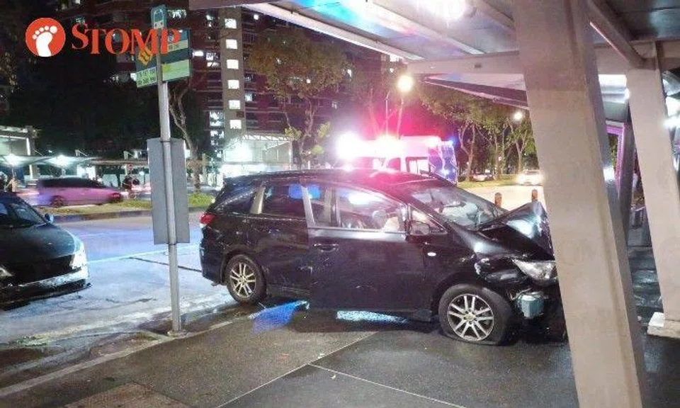 Stomper Ken shared photos of the accident showing one of the cars under a bus stop shelter with its bonnet crushed.