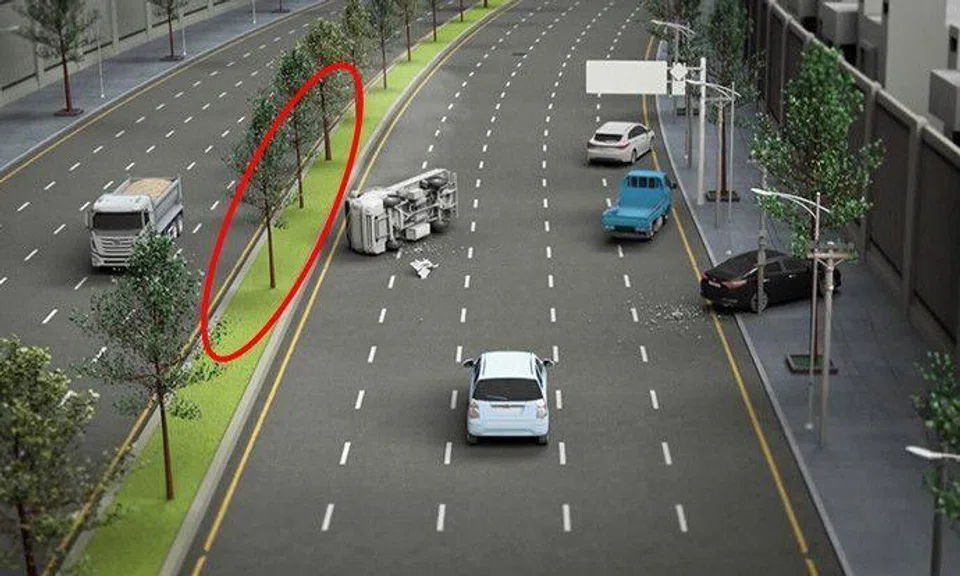 These plant dividers on the road could create more damage in the event of an accident