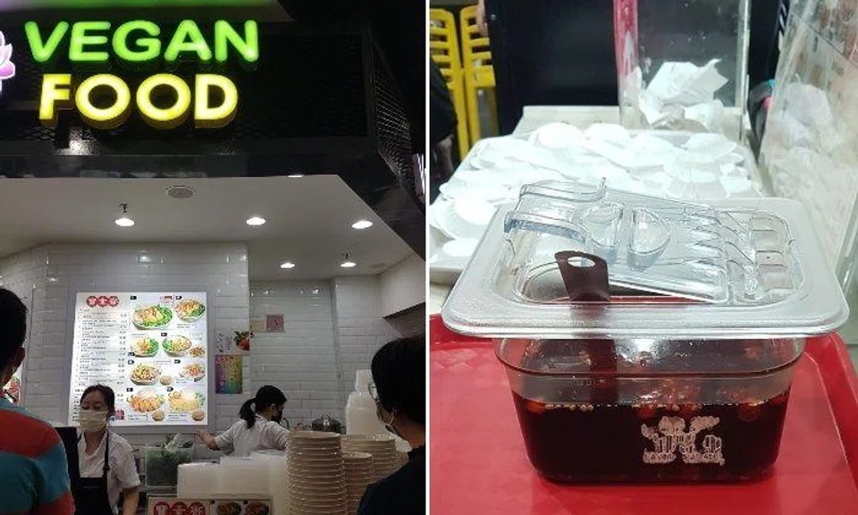 The Stomper decided to help herself, but a worker at the stall saw her and quickly took away the chilli sauce container from the front of the stall.