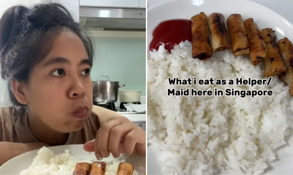 The video, posted by the helper, shares her daily meals and offers a glimpse into what she eats while working in Singapore.
