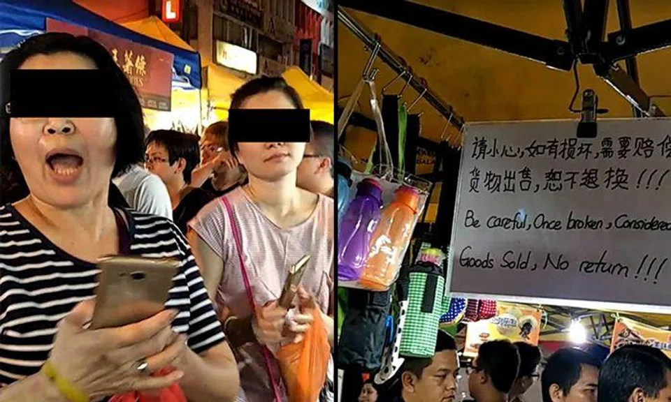 Mum and daughter refuse to pay after breaking tupperware at KL market, hurl vulgarities instead