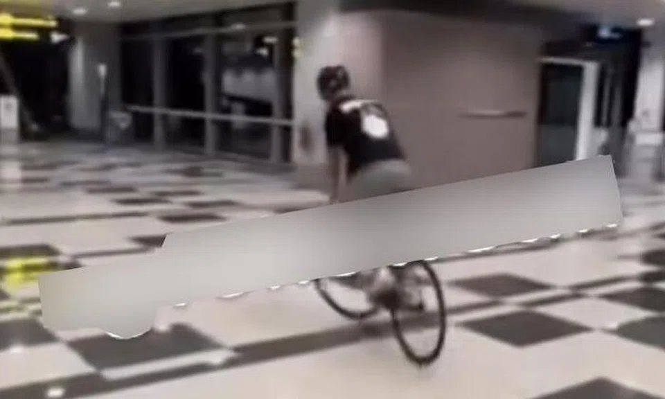Teen claims he had permission to cycle in Changi Airport, then admits he edited video 'for clout'