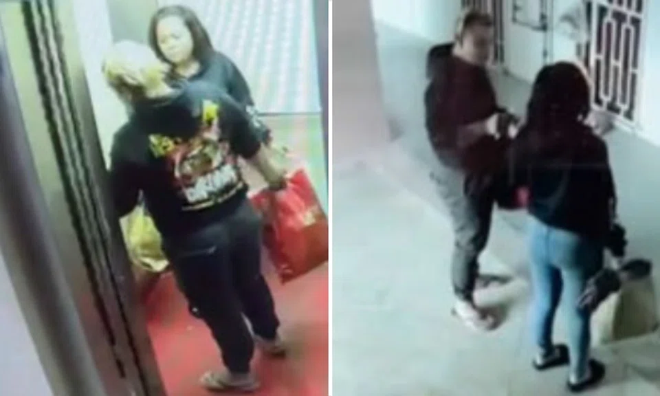 The police are looking for the two persons shown in the image below to assist with investigations into a case of dishonest misappropriation of property at Block 217 Ang Mo Kio Avenue 1.