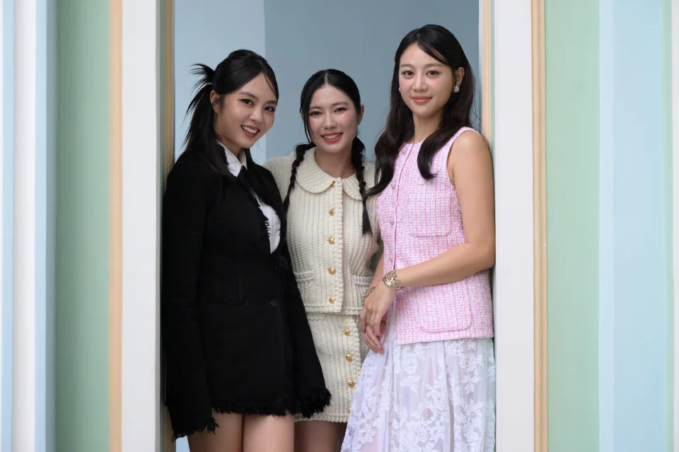 Emerald Hill –The Little Nyonya Story's trio of lead actresses (from left) Chantalle Ng, Ferlyn Wong and Tasha Low.