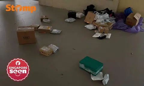 parcels and packages on the ground
