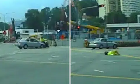 Car beats red light -- but it's biker who pays dearly for it