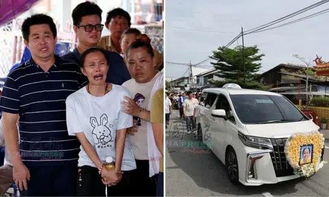 Loved ones turned up to bid farewell to 17-year-old Guo Yujie who was crushed by a falling wooden beam while cleaning a temple on April 7.