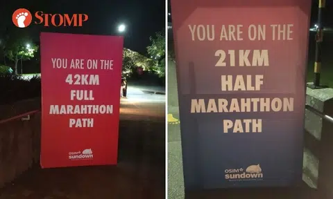 Typo spotted on Sundown Marathon signage, 'marathon' misspelled as 'marahthon'