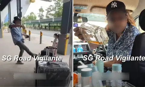 driver kick passenger luggage allegedly after dispute over whisky bottle