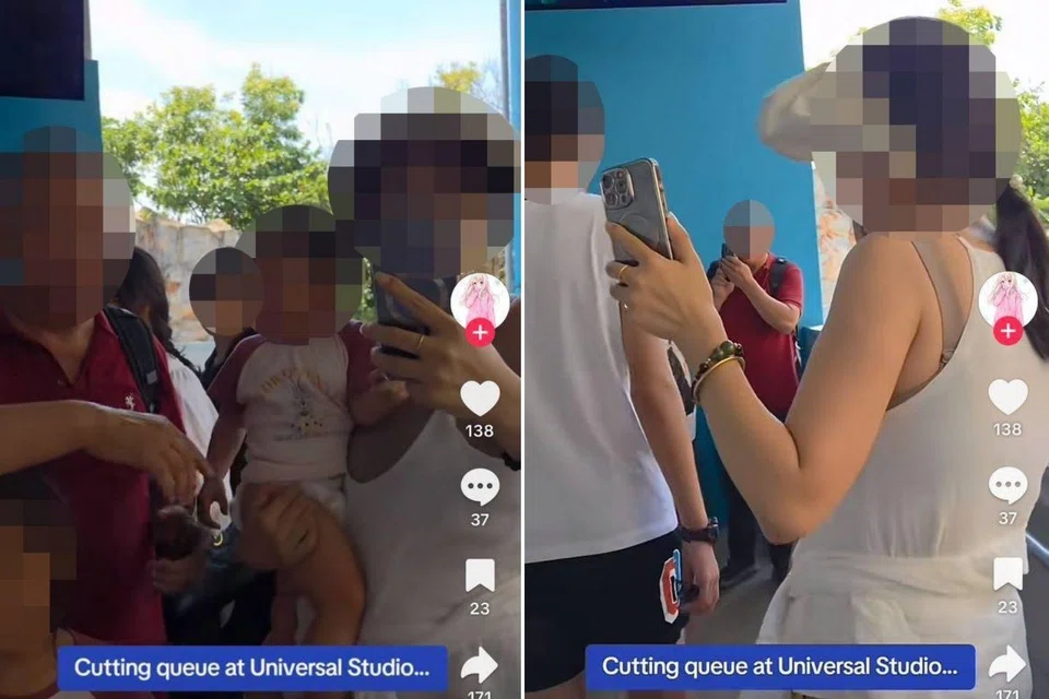 The pair filmed each other while arguing.