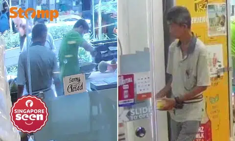 man takes durian without paying at toa payoh central