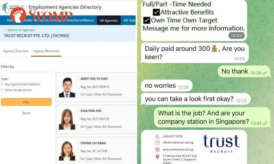 Trust Recruit: "The scammers even use our employees’ real photographs and design their own name cards."