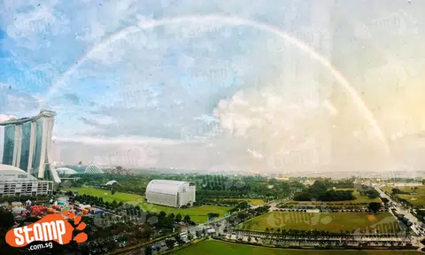 If the rain ruined your plans yesterday, let this double rainbow brighten your day