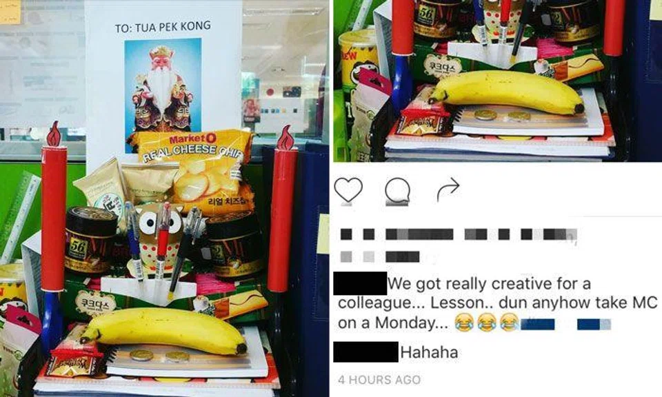 Funny or not See what office workers did to colleague who was on MC on a Monday