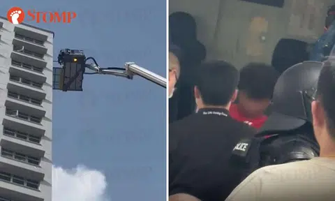 Man, 21, apprehended after locking himself in roof access stairwell at Sin Ming block