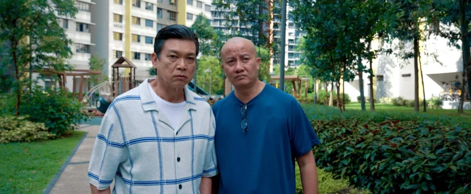 Xie Shaoguang (left) and Chen Hanwei in the drama The Gift of Time. PHOTO: MEDIACORP