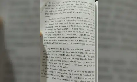 Parent shocked over P5/6 model composition depicting murder, publisher says it is out of print