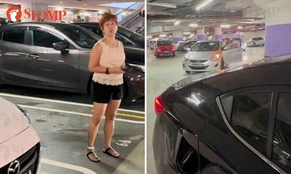 'Buay paiseh auntie' refuses to budge from The Star Vista parking lot despite so many cars waiting