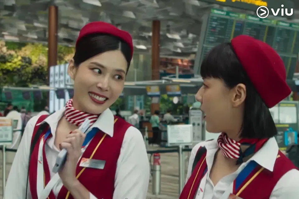 Singaporean actress Carrie Wong (left) plays a flight attendant in Kidnap Game.