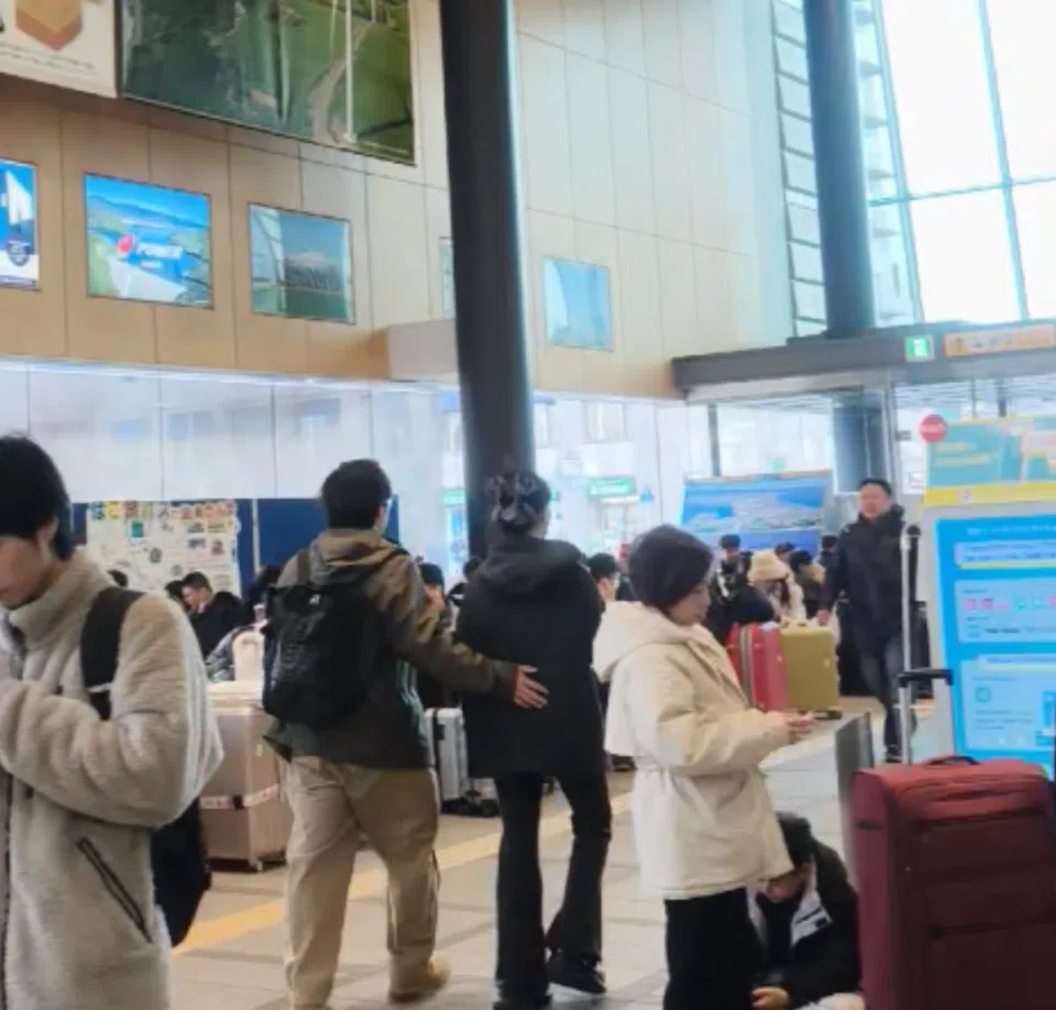 Ms Norhaidah Johan noticed large crowds gathered at the Hakodate train station. PHOTO: COURTESY OF NORHAIDAH JOHAN