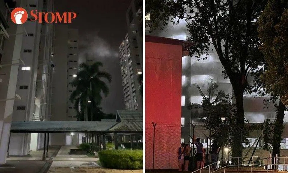 The Stomper shared videos of the fire, showing the evacuated residents and SCDF vehicles at the scene.