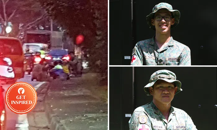 SAF medics stop to help students and school van driver injured in ...
