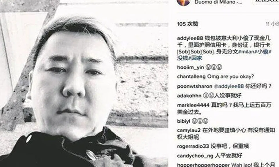 Celebrity hairdresser Addy Lee loses thousands along with identification documents after bag gets picked in Italy