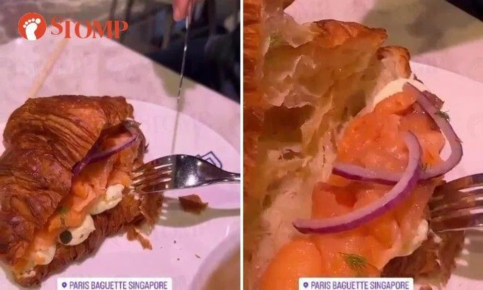 Stomper Anonymous shared a video showing the inside of the croissant sandwich at the eatery.