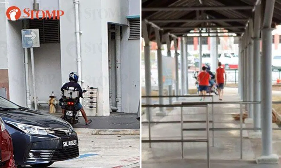 Motorcyclist rides through Hougang void deck to avoid parking fees 