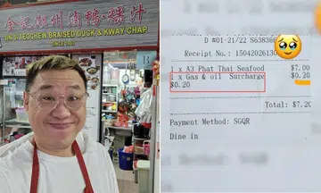 Chinatown hawker defends gas and oil surcharge 