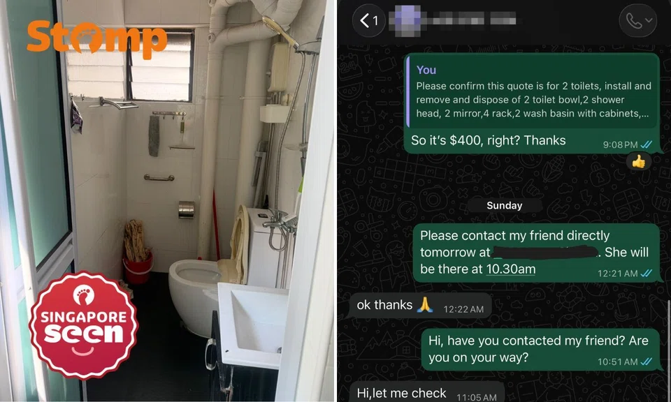 $400 or $2,600? Customer and plumbing company dispute WhatsApp quote