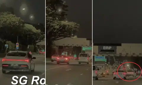 Private hire driver swerves across CTE lanes, forces cars to brake hard to avoid crash
