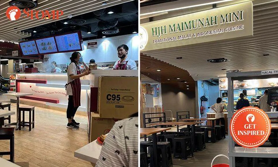 F&B workers at Hong Leong Building share the Christmas spirit by exchanging food and kindness